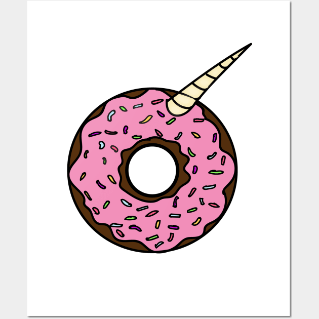 Donicorn Funny Donut Unicorn Gift Wall Art by Merchweaver